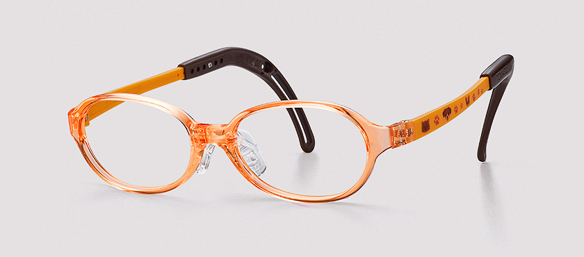 TKAC32 Round Orange Kids Glasses - Technical View