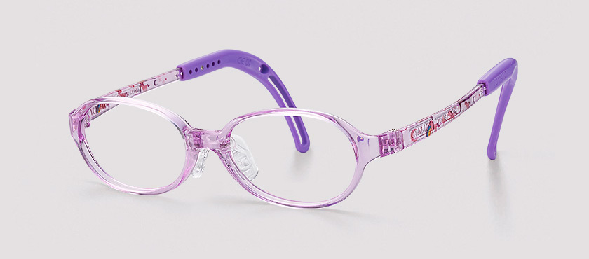 Kids Non-Prescription Glasses Frame With Clear Lens - Purple TR90 Unisex Children's Eyewear